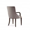 Manhattan Comfort Shubert Modern Faux Leather and Velvet Dining Armchair in Light Grey Back Angle
