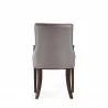Manhattan Comfort Shubert Modern Faux Leather and Velvet Dining Armchair in Light Grey Back - Manhattan Comfort Shubert Modern Faux Leather and Velvet Dining Armchair in Light Grey Back