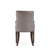 Manhattan Comfort Shubert Modern Faux Leather and Velvet Dining Armchair in Light Grey Back