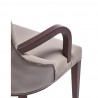 Manhattan Comfort Shubert Modern Faux Leather and Velvet Dining Armchair in Light Grey Arm View