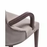 Manhattan Comfort Shubert Modern Faux Leather and Velvet Dining Armchair in Light Grey Arm View - Manhattan Comfort Shubert Modern Faux Leather and Velvet Dining Armchair in Light Grey Arm View