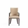 Manhattan Comfort Shubert Modern Faux Leather and Velvet Dining Armchair in Tan Front - Manhattan Comfort Shubert Modern Faux Leather and Velvet Dining Armchair in Tan Front