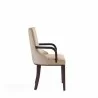 Manhattan Comfort Shubert Modern Faux Leather and Velvet Dining Armchair in Tan Side - Manhattan Comfort Shubert Modern Faux Leather and Velvet Dining Armchair in Tan Side