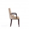 Manhattan Comfort Shubert Modern Faux Leather and Velvet Dining Armchair in Tan Side