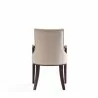 Manhattan Comfort Shubert Modern Faux Leather and Velvet Dining Armchair in Tan Back - Manhattan Comfort Shubert Modern Faux Leather and Velvet Dining Armchair in Tan Back