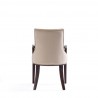 Manhattan Comfort Shubert Modern Faux Leather and Velvet Dining Armchair in Tan Back