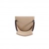 Manhattan Comfort Shubert Modern Faux Leather and Velvet Dining Armchair in Tan Top