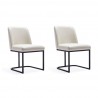 Manhattan Comfort Serena Faux Leather Dining Chair in Cream(Set of 2)