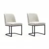 Manhattan Comfort Serena Faux Leather Dining Chair in Cream(Set of 2) - Manhattan Comfort Serena Faux Leather Dining Chair in Cream(Set of 2)