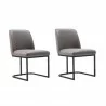 Manhattan Comfort Serena Faux Leather Dining Chair in Grey (Set of 2) - Manhattan Comfort Serena Faux Leather Dining Chair in Grey (Set of 2)