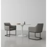 Manhattan Comfort Modern Serena Dining Armchair Upholstered in Leatherette with Steel Legs Grey - Manhattan Comfort Modern Serena Dining Armchair Upholstered in Leatherette with Steel Legs Grey