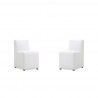 Manhattan Comfort Anna Modern Square Faux Leather Dining Chair in Cream (Set of 2)