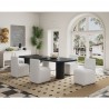 Manhattan Comfort Anna Modern Square Faux Leather Dining Chair in Cream Full Set