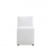 Manhattan Comfort Anna Modern Square Faux Leather Dining Chair in Cream Front