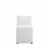 Manhattan Comfort Anna Modern Square Faux Leather Dining Chair in Cream Front - Manhattan Comfort Anna Modern Square Faux Leather Dining Chair in Cream Front