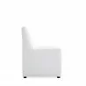 Manhattan Comfort Anna Modern Square Faux Leather Dining Chair in Cream Side - Manhattan Comfort Anna Modern Square Faux Leather Dining Chair in Cream Side
