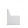 Manhattan Comfort Anna Modern Square Faux Leather Dining Chair in Cream Side