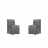 Manhattan Comfort Anna Modern Square Faux Leather Dining Chair in Pewter (Set of 2)