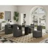 Manhattan Comfort Anna Modern Square Faux Leather Dining Chair in Pewter Full Set - Manhattan Comfort Anna Modern Square Faux Leather Dining Chair in Pewter Full Set