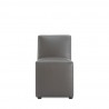 Manhattan Comfort Anna Modern Square Faux Leather Dining Chair in Pewter Front
