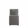 Manhattan Comfort Anna Modern Square Faux Leather Dining Chair in Pewter Front - Manhattan Comfort Anna Modern Square Faux Leather Dining Chair in Pewter Front