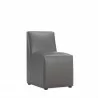Manhattan Comfort Anna Modern Square Faux Leather Dining Chair in Pewter Front Angle - Manhattan Comfort Anna Modern Square Faux Leather Dining Chair in Pewter Front Angle