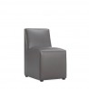 Manhattan Comfort Anna Modern Square Faux Leather Dining Chair in Pewter Front Angle