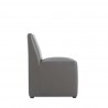 Manhattan Comfort Anna Modern Square Faux Leather Dining Chair in Pewter Side