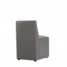 Manhattan Comfort Anna Modern Square Faux Leather Dining Chair in Pewter Back Angle