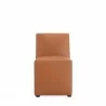 Manhattan Comfort Anna Modern Square Faux Leather Dining Chair in Saddle Front - Manhattan Comfort Anna Modern Square Faux Leather Dining Chair in Saddle Front