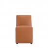 Manhattan Comfort Anna Modern Square Faux Leather Dining Chair in Saddle Front