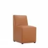Manhattan Comfort Anna Modern Square Faux Leather Dining Chair in Saddle Front Angle - Manhattan Comfort Anna Modern Square Faux Leather Dining Chair in Saddle Front Angle