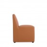 Manhattan Comfort Anna Modern Square Faux Leather Dining Chair in Saddle Side
