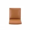 Manhattan Comfort Anna Modern Square Faux Leather Dining Chair in Saddle Top - Manhattan Comfort Anna Modern Square Faux Leather Dining Chair in Saddle Top