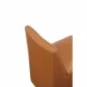 Manhattan Comfort Anna Modern Square Faux Leather Dining Chair in Saddle Half Top - Manhattan Comfort Anna Modern Square Faux Leather Dining Chair in Saddle Half Top