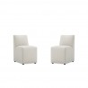 Manhattan Comfort Anna Modern Square Faux Leather Dining Chair in Light Stone Grey (Set of 2)