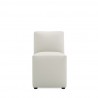 Manhattan Comfort Anna Modern Square Faux Leather Dining Chair in Light Stone Grey Front
