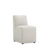 Manhattan Comfort Anna Modern Square Faux Leather Dining Chair in Light Stone Grey Front Angle