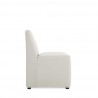 Manhattan Comfort Anna Modern Square Faux Leather Dining Chair in Light Stone Grey Side