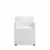 Manhattan Comfort Anna Modern Square Faux Leather Dining Armchair in Cream Front - Manhattan Comfort Anna Modern Square Faux Leather Dining Armchair in Cream Front