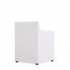 Manhattan Comfort Anna Modern Square Faux Leather Dining Armchair in Cream Back Angle