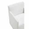 Manhattan Comfort Anna Modern Square Faux Leather Dining Armchair in Cream Arm View - Manhattan Comfort Anna Modern Square Faux Leather Dining Armchair in Cream Arm View