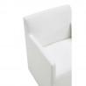 Manhattan Comfort Anna Modern Square Faux Leather Dining Armchair in Cream Arm View