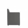 Manhattan Comfort Anna Modern Square Faux Leather Dining Armchair in Pewter Side