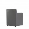 Manhattan Comfort Anna Modern Square Faux Leather Dining Armchair in Pewter Back Angle