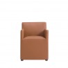 Manhattan Comfort Anna Modern Square Faux Leather Dining Armchair in Saddle Front