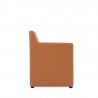 Manhattan Comfort Anna Modern Square Faux Leather Dining Armchair in Saddle Side