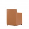 Manhattan Comfort Anna Modern Square Faux Leather Dining Armchair in Saddle Back Angle