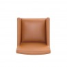 Manhattan Comfort Anna Modern Square Faux Leather Dining Armchair in Saddle Top
