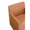 Manhattan Comfort Anna Modern Square Faux Leather Dining Armchair in Saddle Arm View - Manhattan Comfort Anna Modern Square Faux Leather Dining Armchair in Saddle Arm View